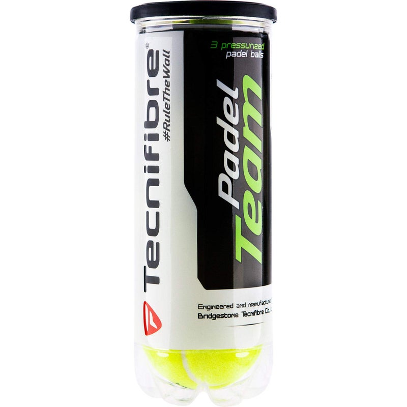 Tecnifibre Padel Team Balls, 3-Ball Can, Yellow - Image 1