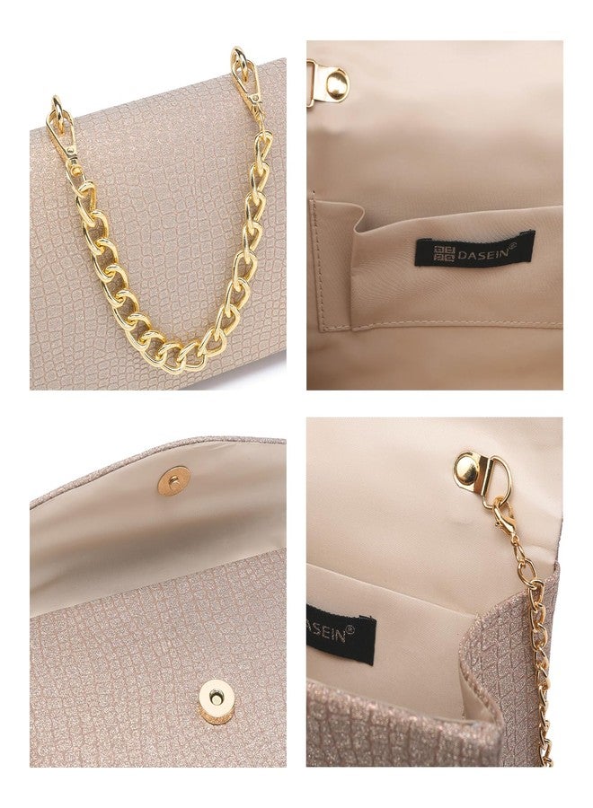 DASEIN Women Sparkling Glitter Evening Handbag Top Handle Clutch Purse for Wedding Party Prom Cocktail Bridal - Image 4