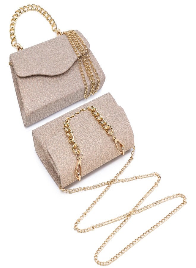 DASEIN Women Sparkling Glitter Evening Handbag Top Handle Clutch Purse for Wedding Party Prom Cocktail Bridal - Image 2