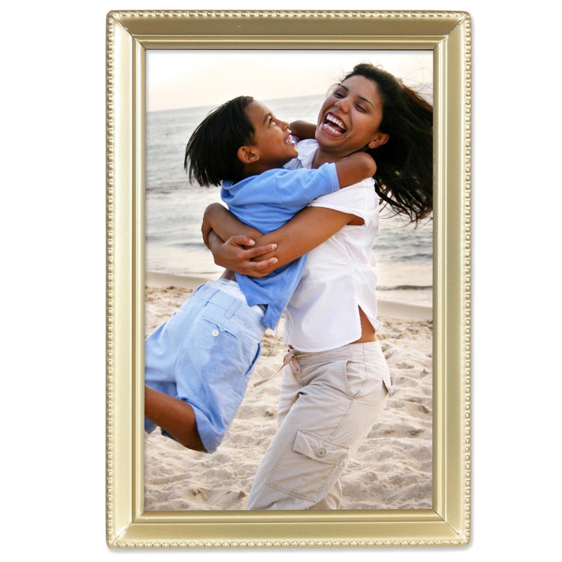 Lawrence Frames Lawrence 11446 Antique Brass 4x6 Picture Frame Bead Border Design