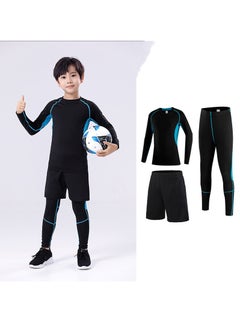 KUYING Children's High Elasticity Tight Fitting Clothing Sports Fitness Set Quick Drying Training Suit 