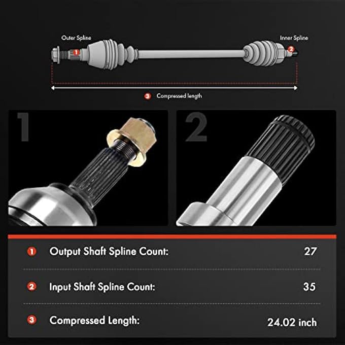 rayihni APremium CV Axle Shaft Assembly Compatible with Ford Focus 2012 2013 2014 2015 2016 2017 2018 L4 20L Automatic Dual Clutch Trans Front Left Driver Side - Image 3