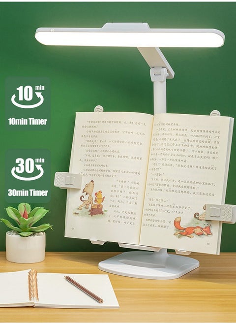 Eye Protection Desk Lamp With Book Stand Reading Stand with Lights Look Up and Read Healthily Adjustable Book Stand for Reading Hands Free Eye-Care Desk Lamp for Home Office Desk Lamp for Students Kid