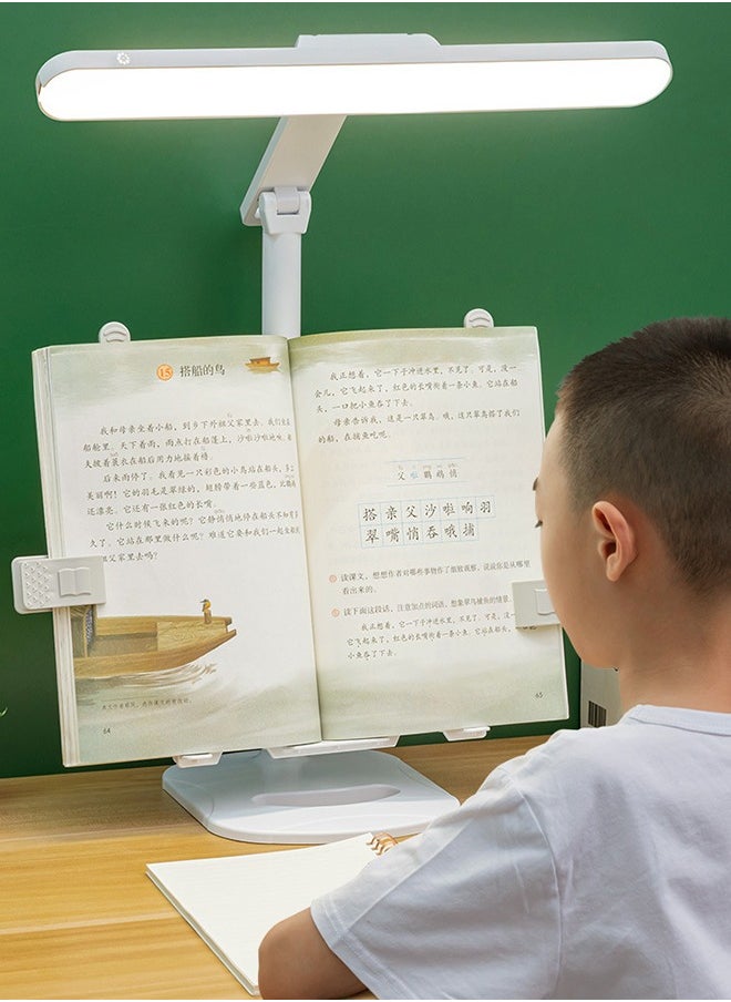 Eye Protection Desk Lamp With Book Stand Reading Stand with Lights Look Up and Read Healthily Adjustable Book Stand for Reading Hands Free Eye-Care Desk Lamp for Home Office Desk Lamp for Students Kid