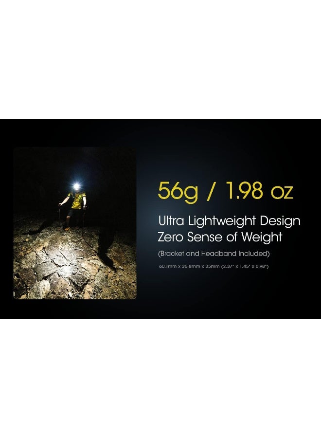 NITECORE NU25 400 Lumen Ultralight USB-C Rechargeable Headlamp with Lumentac Organizer - Image 4