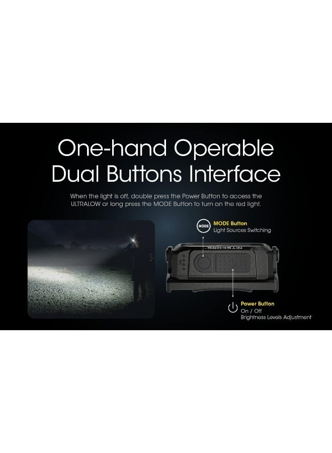 NITECORE NU25 400 Lumen Ultralight USB-C Rechargeable Headlamp with Lumentac Organizer - Image 5