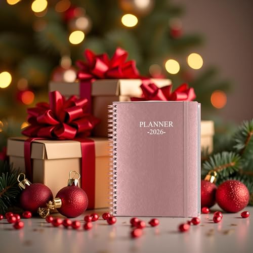 Nokingo Planner 2026 - Weekly & Monthly Planner Runs from January 2026 to December 2026, 8.5 x 11", 12 Month Tabs, Inner Pocket, PU Leather Cover with Twin-Wire Binding, Monthly Planners 2026, Rose - Image 4