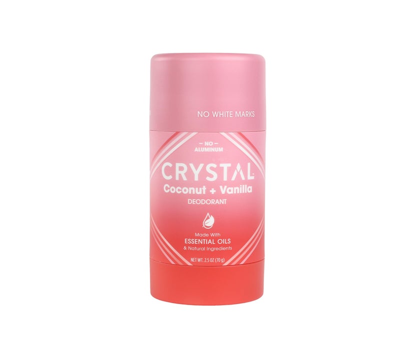 CRYSTAL ESSENCE Crystal Magnesium Solid Stick Natural Deodorant NonIrritating Aluminum Free Deodorant for Men or Women Safely and Effectively Fights Odor Baking Soda Free Coconut  Vanilla 25 oz