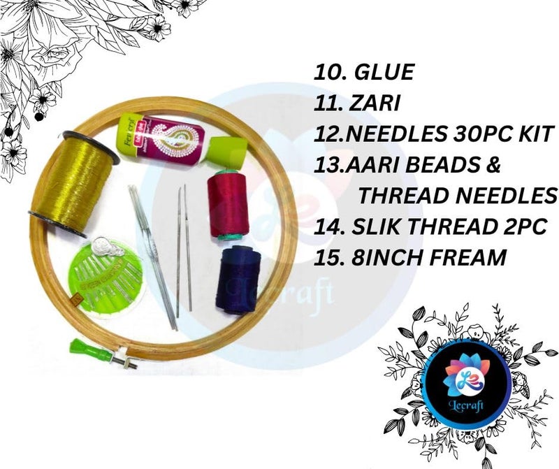 LECRAFT Aari Kit - 22 Items for Beginners to Master The Art of Aari Embroidery - Image 4
