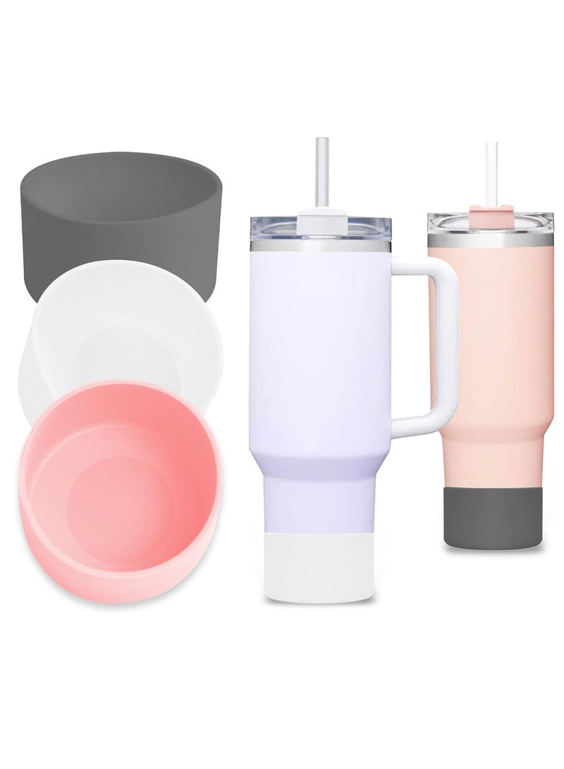 Meetion Silicone Boot for Stanley 40 oz Quencher Tumbler,Silicone Cups Sleeve for Stanley IceFlow 20oz 30oz,Stanley Cup Accessories, Protective Cover for Water Bottle Bottom - Image 2