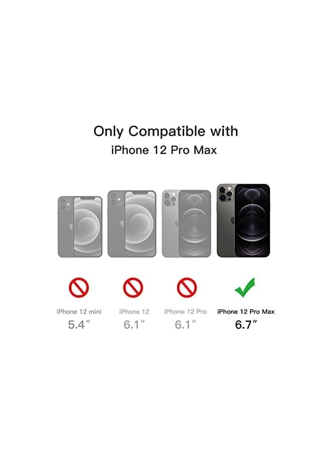 جي تيك حافظة JETech المغناطيسية لهاتف iPhone 12 Pro Max مقاس 6.7 بوصة متوافقة مع MagSafe، غطاء هاتف خلفي شفاف غير لامع مقاوم للصدمات (أسود) - Image 2