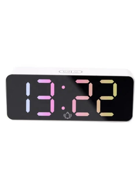 SNEPCOM Digital Clock Alarm Clock Digital Clock with LED Temperature Display Digital Alarm Clock with Colour FontsDimmableSnooze FunctionMemory Battery USB PoweredBedside Clock for Bedroom