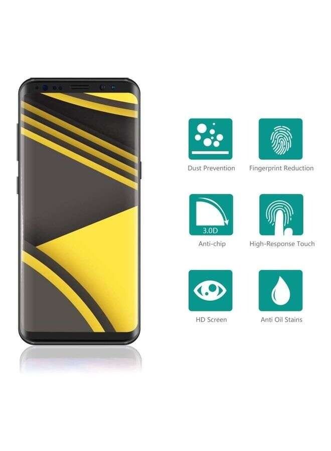 BORTONY 2-Piece Screen Protector For Samsung Galaxy S8 Plus Clear/Black - Image 2