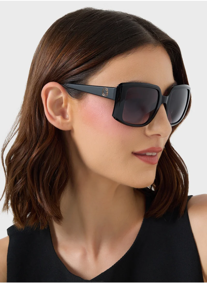 جس Square Oversize Flat Sunglasses