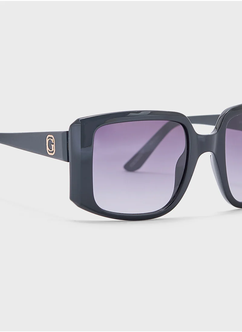 جس Square Oversize Flat Sunglasses