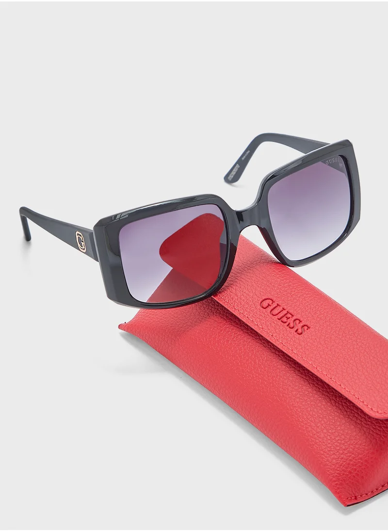 جس Square Oversize Flat Sunglasses