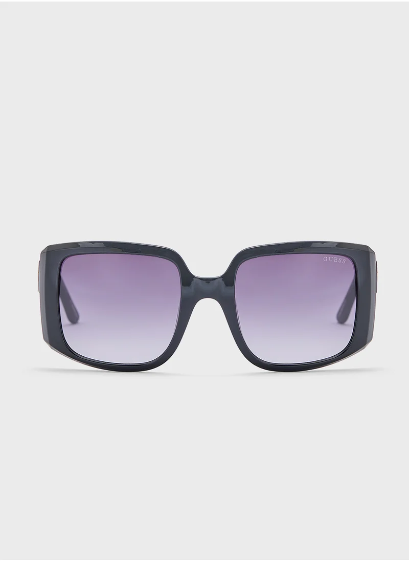 GUESS Square Oversize Flat Sunglasses