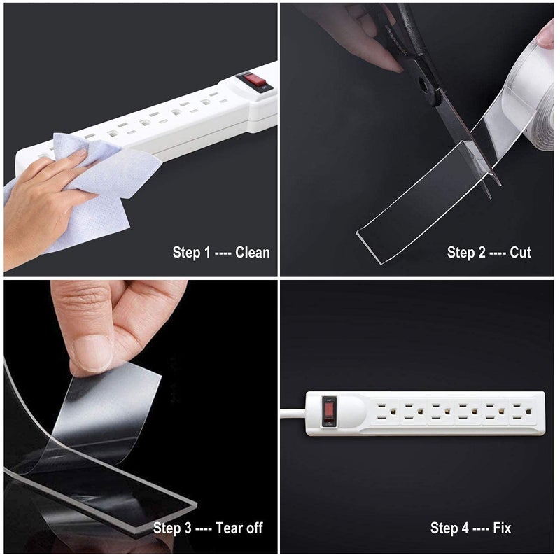 SAJAG Sajag Double Sided Tape Heavy Duty Multipurpose Removable Traceless Mounting Adhesive Tape for WallsWashable Reusable Strong Sticky Strips Grip Tape  - Image 3