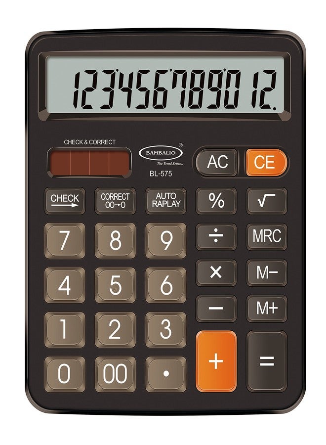 Bambalio BL-575 12 Digits Electronic Calculator with Diamond Cut Big Keys, 3 Years Warranty. - Image 1