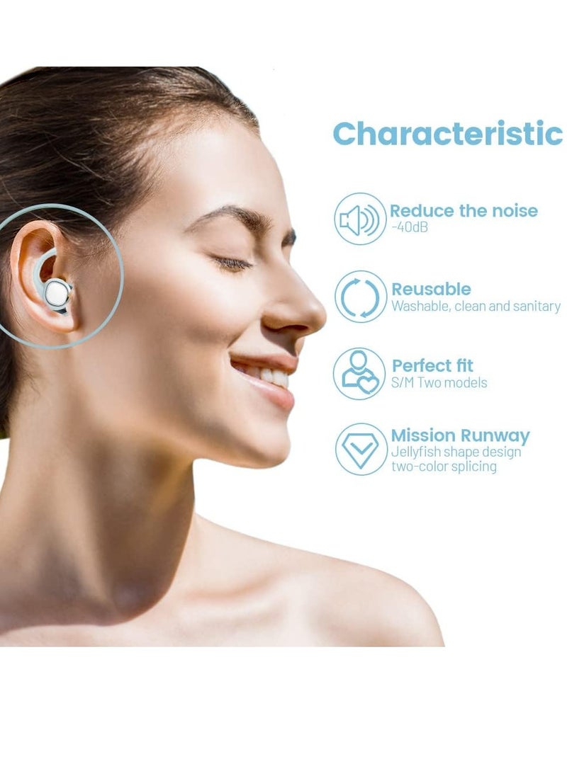 GUDOO Reusable Ear Plugs for Sleeping Super Soft Silicone Earplugs Noise Cancelling for Sleep Earplug Sound Blocking Noise Reduction Hearing Protection Ear Plug for Snoring Studying Travel  - Image 2