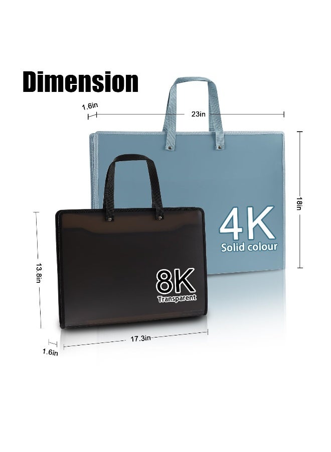 Art Bag Art Portfolio Bags, (17.3 * 13.8inches) Storage Books for Art Portfolio Folder, Posters Storage Bag with Zipper and Handle Mesh Folder Organizers for Poster, Painting Black - Image 4