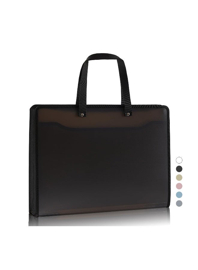 Art Bag Art Portfolio Bags, (17.3 * 13.8inches) Storage Books for Art Portfolio Folder, Posters Storage Bag with Zipper and Handle Mesh Folder Organizers for Poster, Painting Black - Image 1