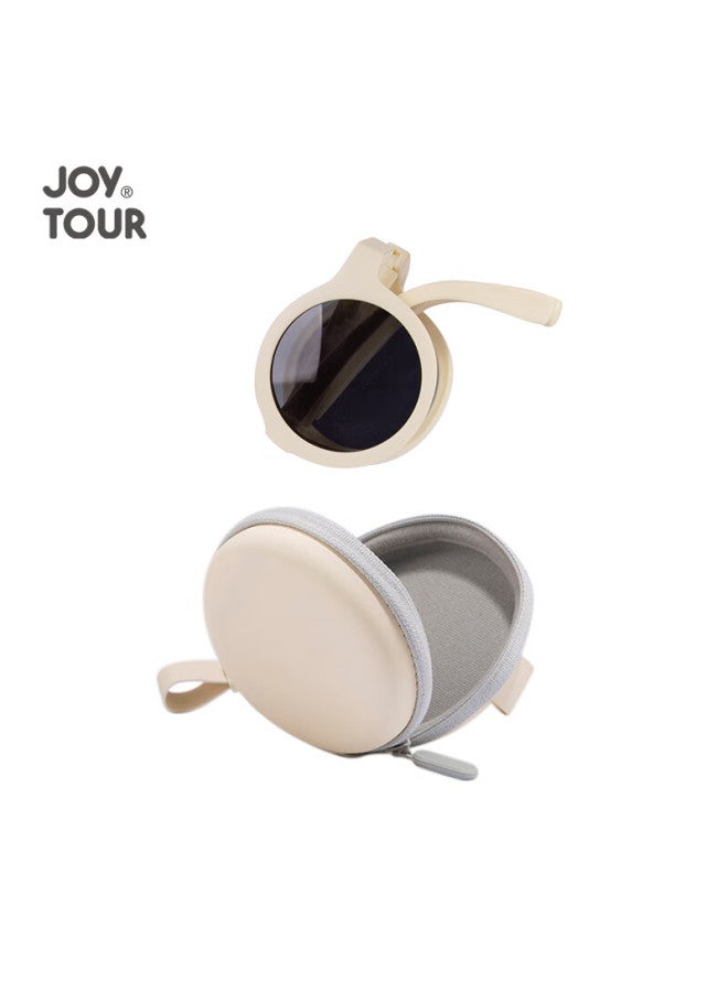 JOY TOUR Joytour Foldable Sungl, Trendy Light-blocking Uv Protection Anti-glare Protective Eyewear, Portable Children's Gl, Beige - Image 1