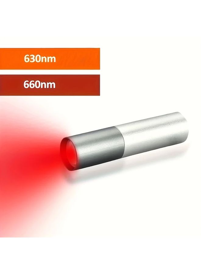 جهاز العلاج بالضوء الأحمر المحمول باللون الرمادي الفضي 630 نانومتر 660 نانومتر قابل للشحن عبر USB للعناية بالبشرة - Image 1