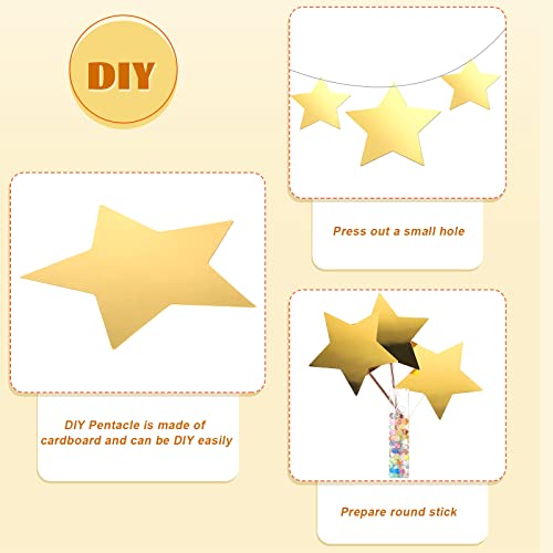Timtin Red Carpet Runner for Party VIP Stage Movie Night 55gsm Thickness 2.62 x 14.5 ft Red Runner Rug Carpet 24 Gold Star Paper Cutouts Film Accessories Wedding Halloween Party Decoration Supplies - Image 3