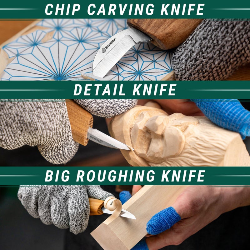 BeaverCraft Wood Carving Kit S15 Wood Whittling Kit for Beginners Kids - Wood Carving Knife Set Whittling Knife Wood Carving Knives Carving Tools - Image 2