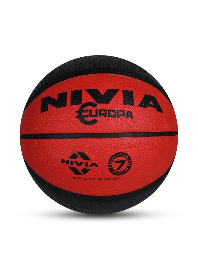 Nivia Europa Basketball, As per Basic Standard, 8 Panels, Molded Durable Rubber Cover with Pebbled Texture, Butyl Threadwounded Bladder, to Play on All Indoor & Outdoor Surfaces (Size - 7, Assorted) - Image 5