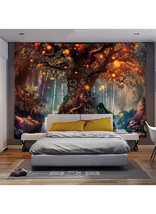 HASTHIP HASTHIP Tree of Life Tapestry, Magical Forest Tapestry Polyester Tapestries Psychedelic Wall Tapestry TV Background Tapestry for Living Room (50X60 Inches)( Brown)  - Image 5