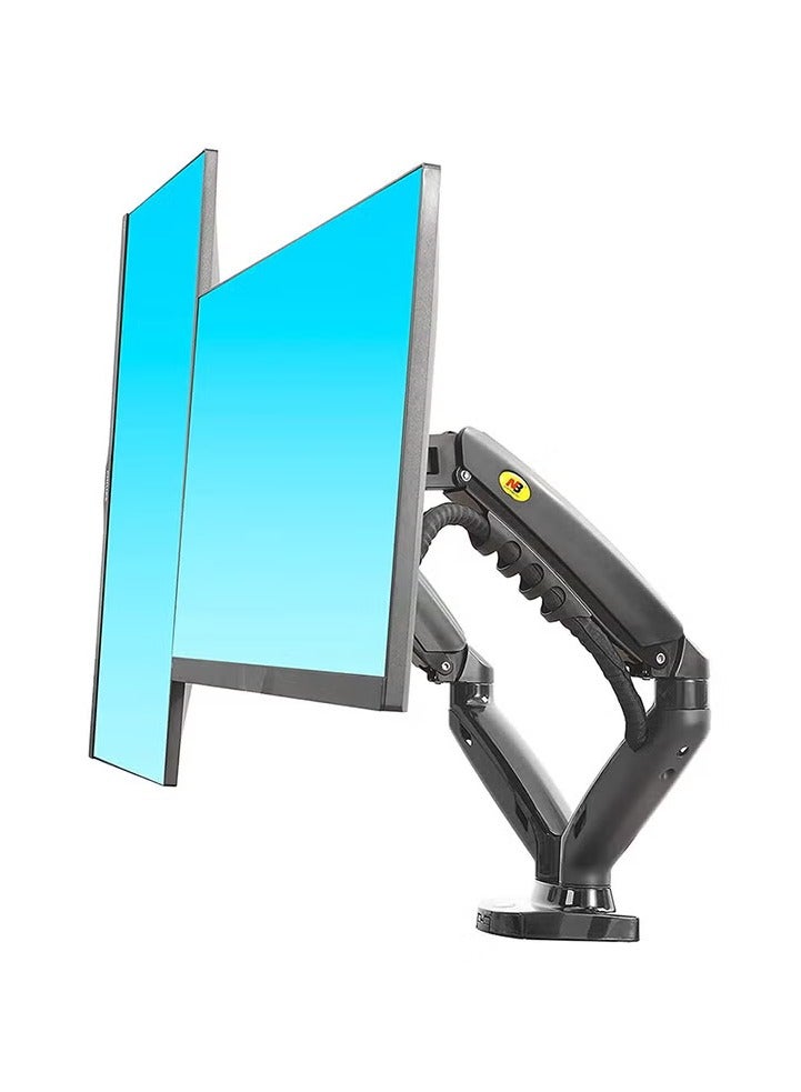 NB North Bayou Dual Monitor Desk Mount Stand Full Motion Swivel Computer Monitor Arm for Two Screens 17-27 Inch with 4.4~19.8lbs Load Capacity for Each Display F160 Black - Image 1
