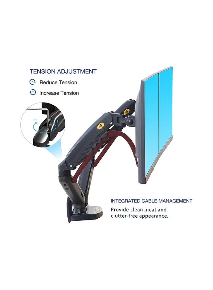 NB North Bayou Dual Monitor Desk Mount Stand Full Motion Swivel Computer Monitor Arm for Two Screens 17-27 Inch with 4.4~19.8lbs Load Capacity for Each Display F160 Black - Image 3