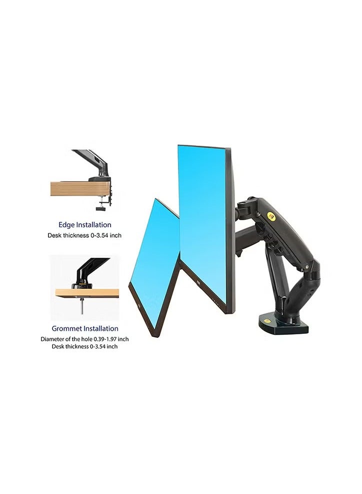 NB North Bayou Dual Monitor Desk Mount Stand Full Motion Swivel Computer Monitor Arm for Two Screens 17-27 Inch with 4.4~19.8lbs Load Capacity for Each Display F160 Black - Image 4
