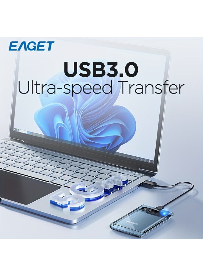 إيجيت علبة قرص صلب خارجي USB 3.0 - لا حاجة لأدوات، علبة شفافة لأقراص HDD وSSD بسمك 7 مم/9.5 مم، تصميم صغير الحجم، سهولة التركيب، نقل بيانات سريع، متوافق (القرص الصلب غير مرفق) - Image 5