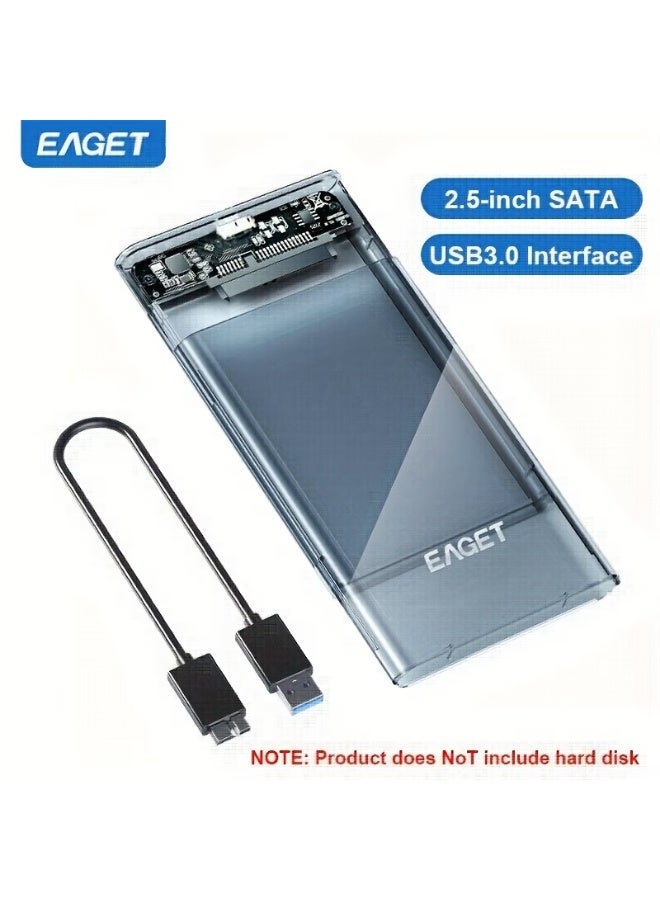 إيجيت علبة قرص صلب خارجي USB 3.0 - لا حاجة لأدوات، علبة شفافة لأقراص HDD وSSD بسمك 7 مم/9.5 مم، تصميم صغير الحجم، سهولة التركيب، نقل بيانات سريع، متوافق (القرص الصلب غير مرفق) - Image 1