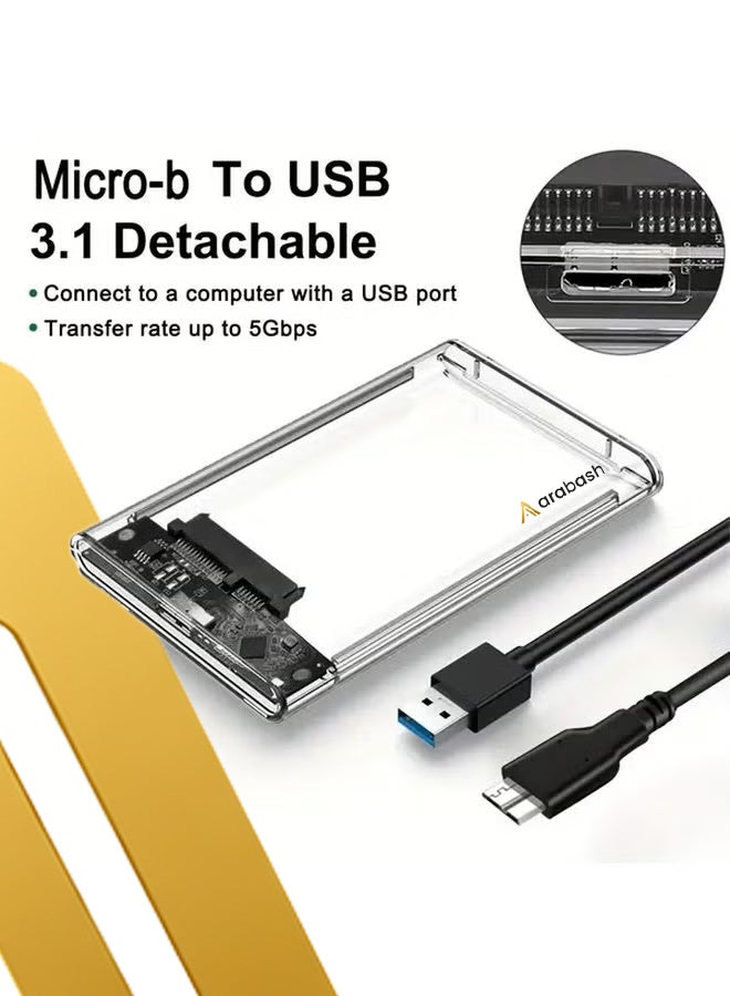اراباش علبة قرص صلب خارجي USB 3.0 SATA HDD مقاس 2.5 بوصة - لا تتطلب أدوات - Image 1
