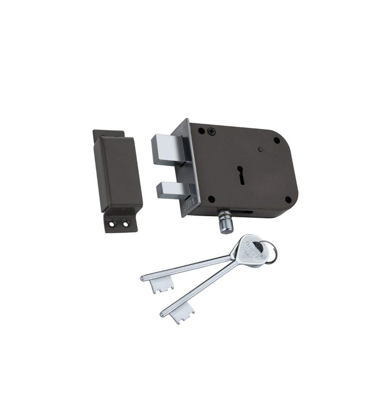 DUKE Door Lock Dyna 21 Heavy Main Door Lock with One Solid Hudka and Latch 6 Levers 100mm Double Action Locking with 2 Chrome Finish Keys Siemens Grey - Image 1