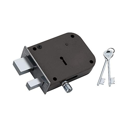 DUKE Door Lock Dyna 21 Heavy Main Door Lock with One Solid Hudka and Latch 6 Levers 100mm Double Action Locking with 2 Chrome Finish Keys Siemens Grey - Image 4