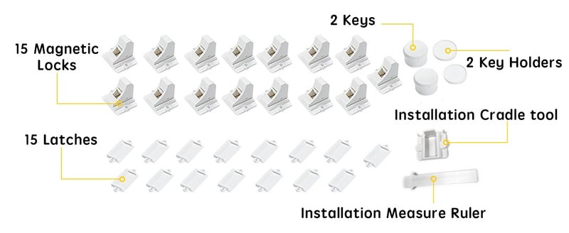 Vmaisi Baby Proofing Magnetic Cabinet Locks (15 Locks and 2 Keys) - Image 2