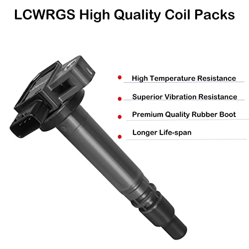 LCWRGS Set of 4 Ignition Coil Packs Fits for 2.4L 2.7L 2000 2001 2002 2003 2004 Toyota Tacoma L4 2.4 2.7 Coils Replacement OE# UF323 C1305 90919-0223 - Image 3