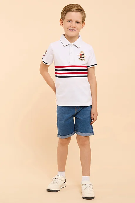 أر أند بي Washed Denim Shorts with Button Closure