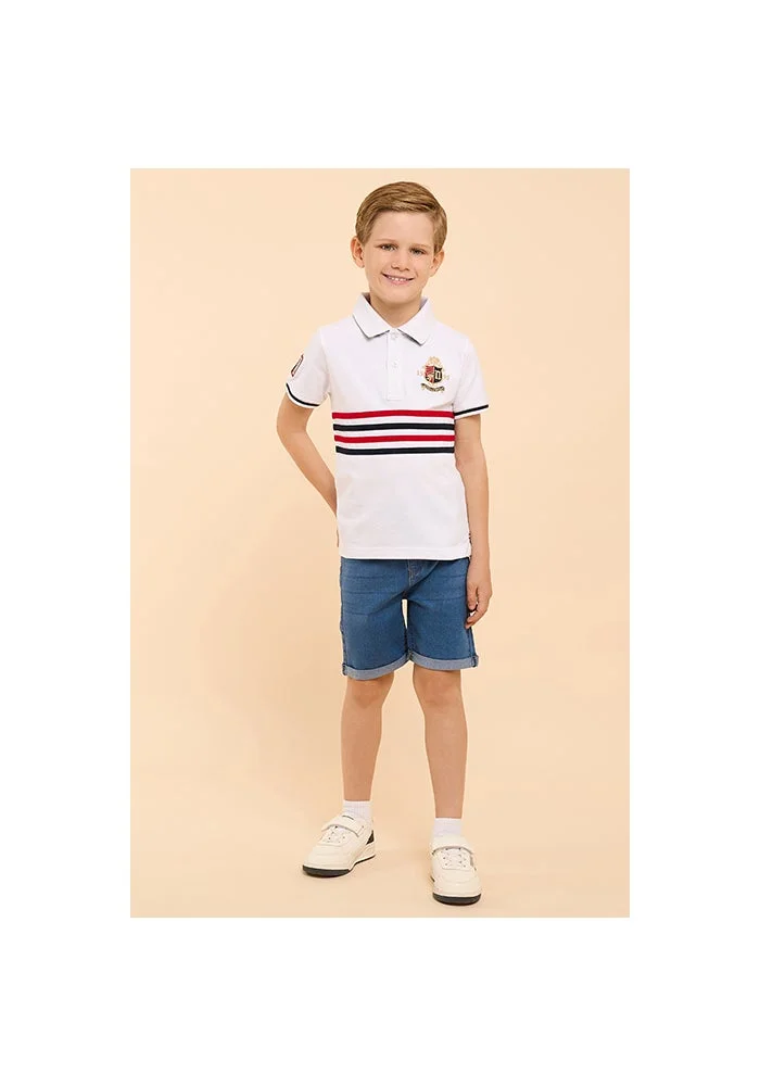 أر أند بي Washed Denim Shorts with Button Closure