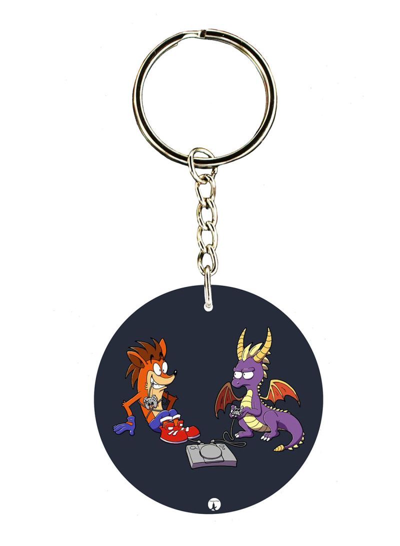 RKN Crash And Spyro Double Side Printed Keychain