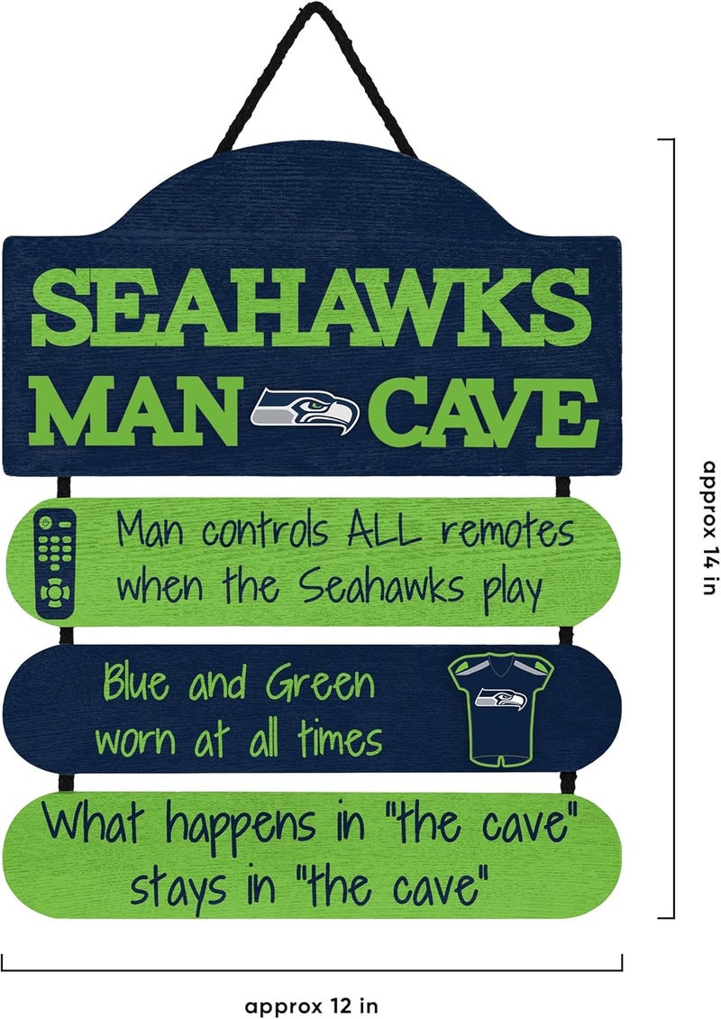 FOCO NFL Team Logo Mancave Man Cave Hanging Wall Sign - Image 2