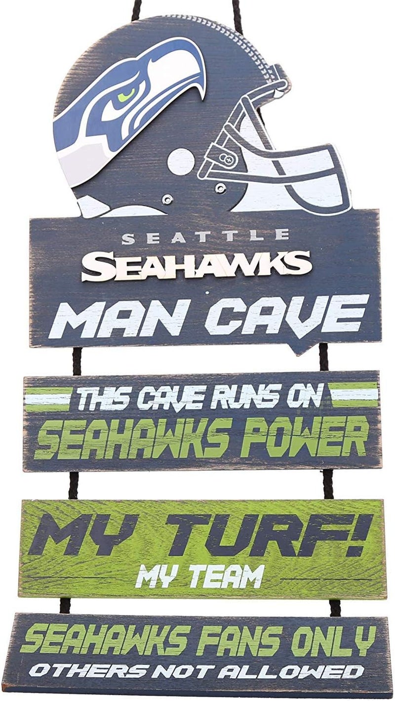 FOCO NFL Team Logo Mancave Man Cave Hanging Wall Sign - Image 1
