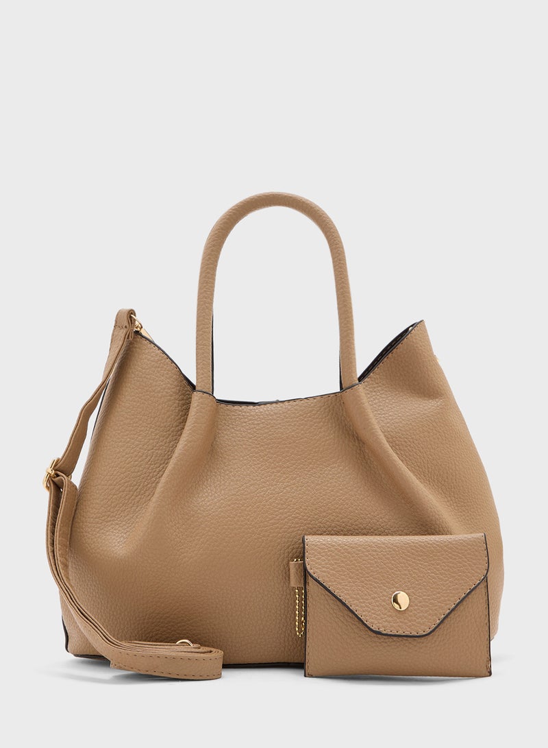 ELLA 2 In 1 Slouchy Tote Bag With Wallet - Image 1