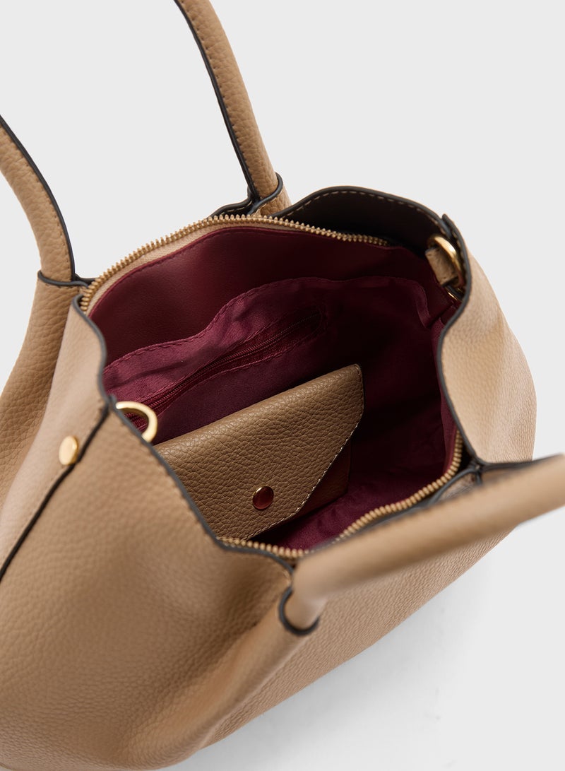 ELLA 2 In 1 Slouchy Tote Bag With Wallet - Image 5
