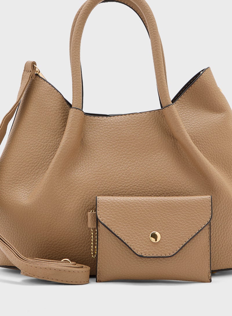 ELLA 2 In 1 Slouchy Tote Bag With Wallet - Image 4